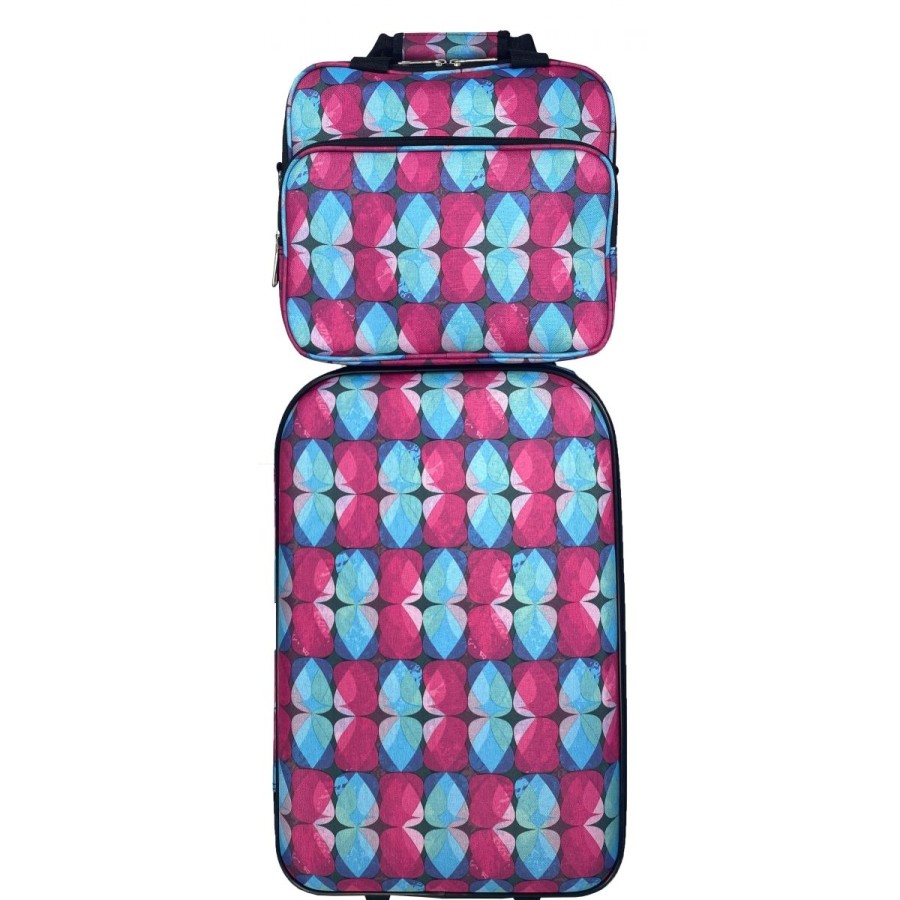 Clearance David Jones Lot Valise Cabine 54Cm Et Reporter Souple David Jones Polyester