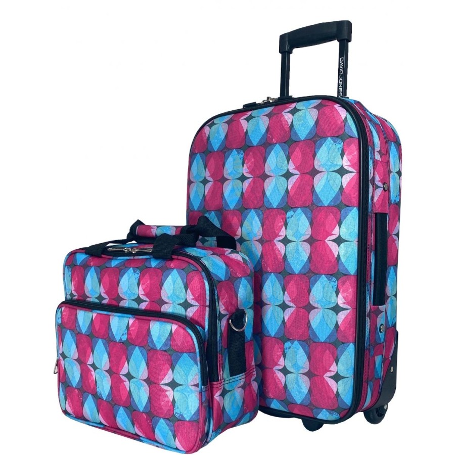 Clearance David Jones Lot Valise Cabine 54Cm Et Reporter Souple David Jones Polyester