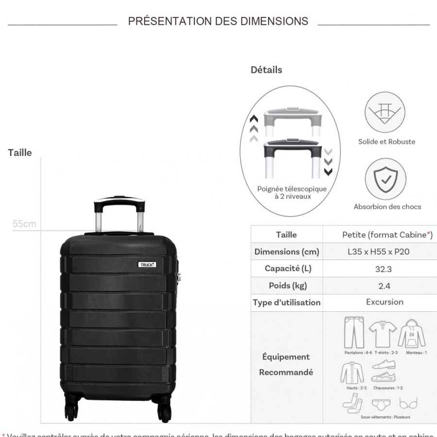 Online Truck Valise Cabine Passe-Partout Rigide Truck Abs 55Cm