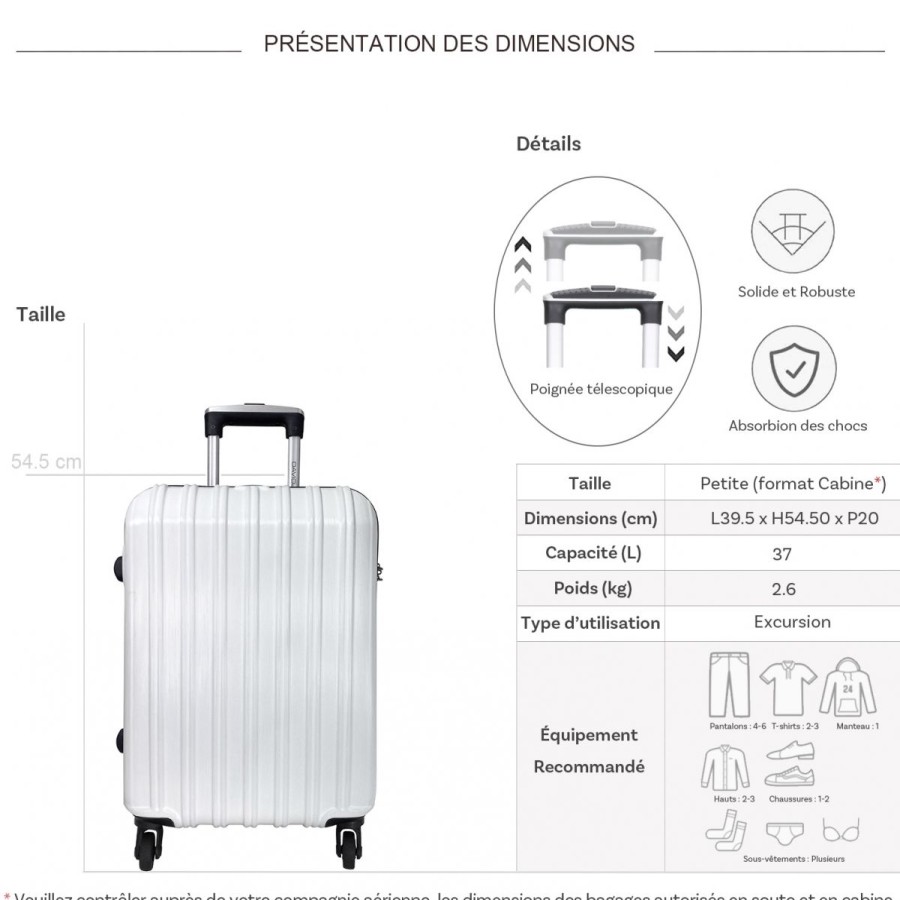 Hot David Jones Valise Cabine Rigide David Jones Abs 54.50Cm