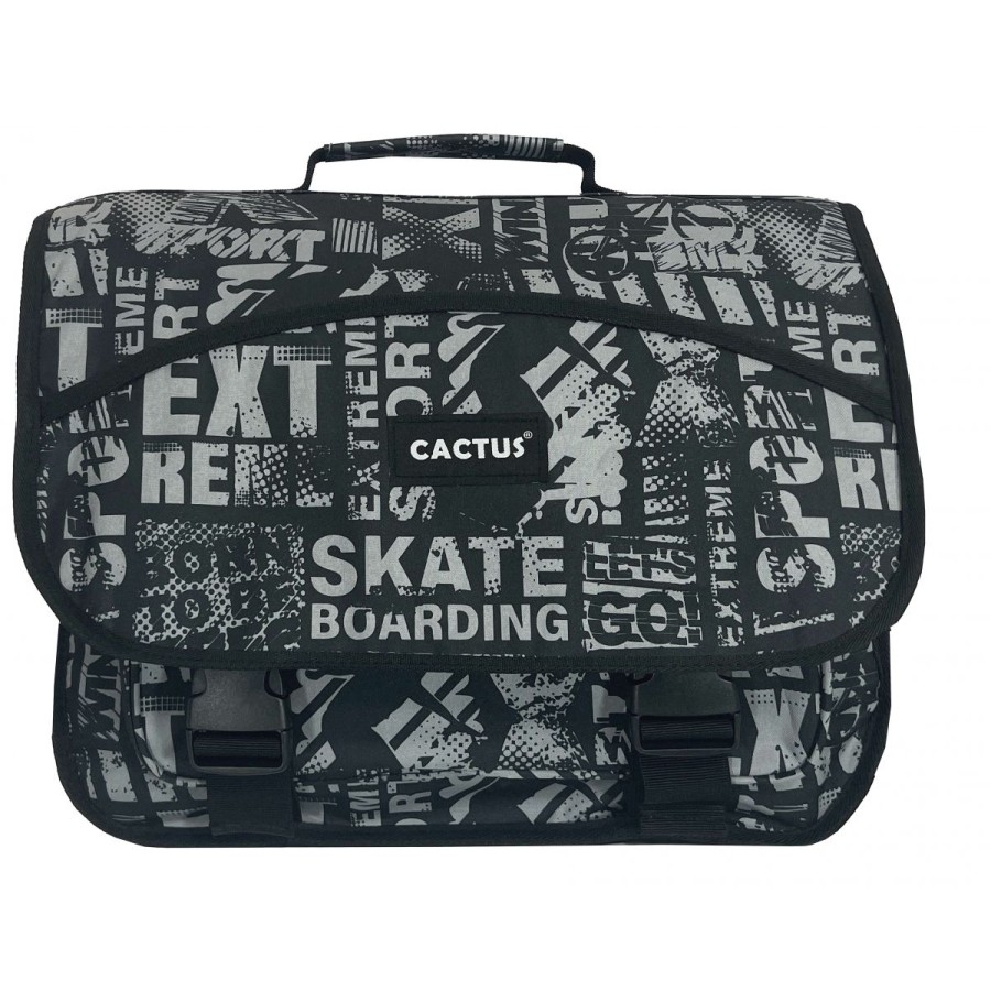 Hot Cactus Cartable Scolaire Double Compartiment & Trousse Offerte Cactus Sans Roulettes