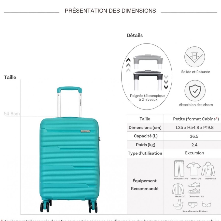 Clearance David Jones Valise Cabine Passe-Partout Rigide David Jones Pete Tsa 54.8Cm