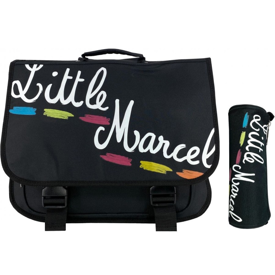 Best Little Marcel Cartable Scolaire Double Compartiment & Trousse Offerte Little Marcel Sans Roulettes