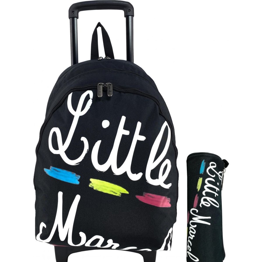 Best Little Marcel Sac A Dos Roulettes Scolaire Double Compartiment & Trousse Offerte Little Marcel