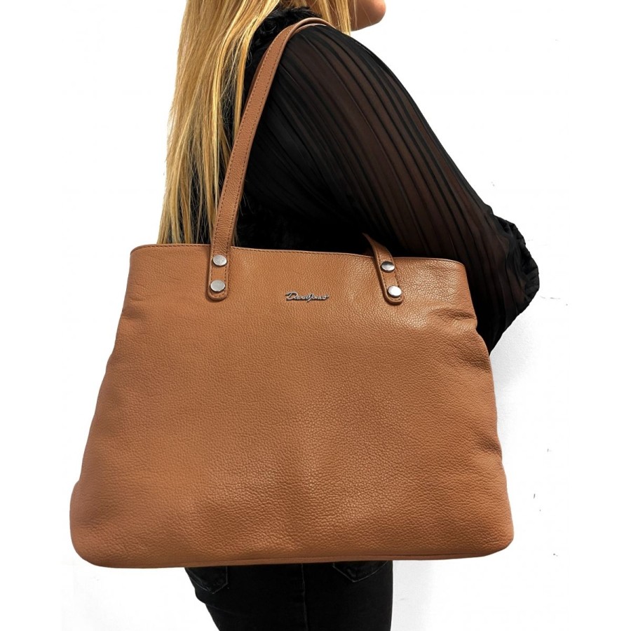 Best David Jones Sac A Main Cabas Anses Longues En Cuir De Vachette David Jones