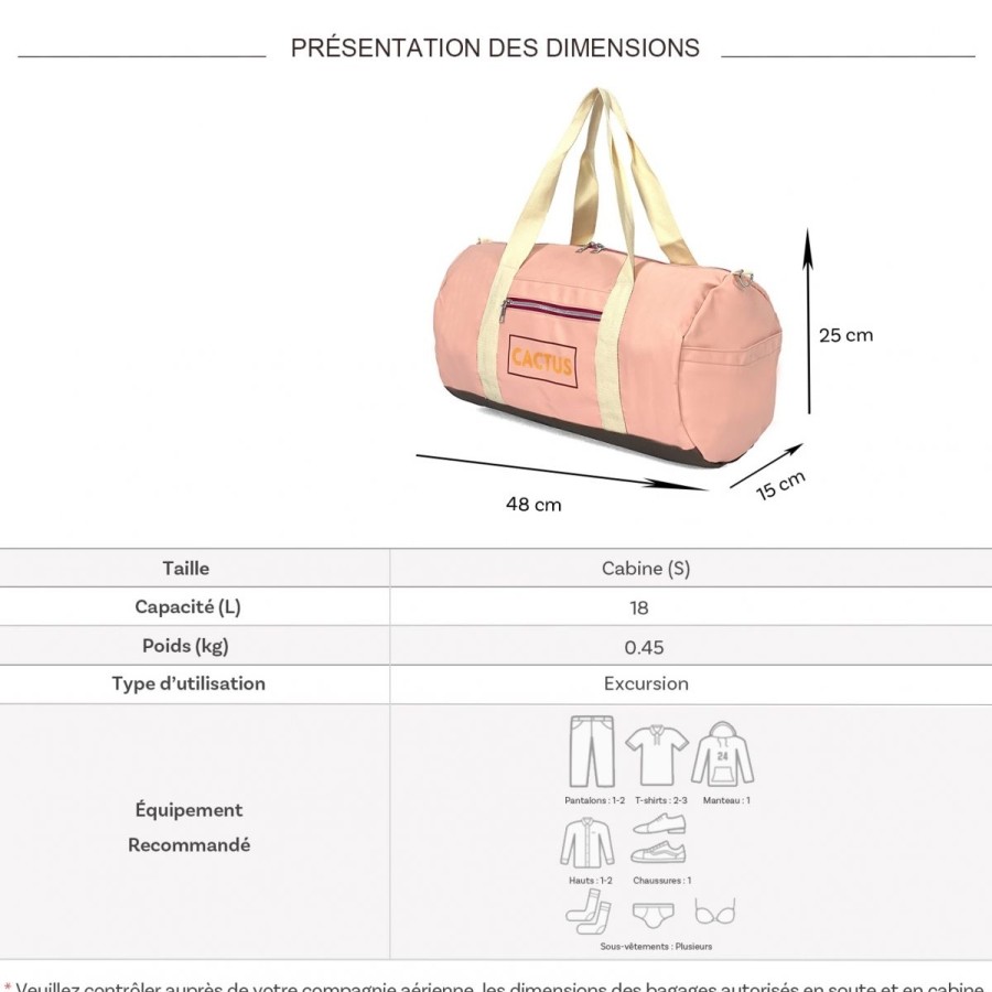 Clearance Cactus Sac De Voyage Week-End 18L Et Sport Cactus Sans Roulettes